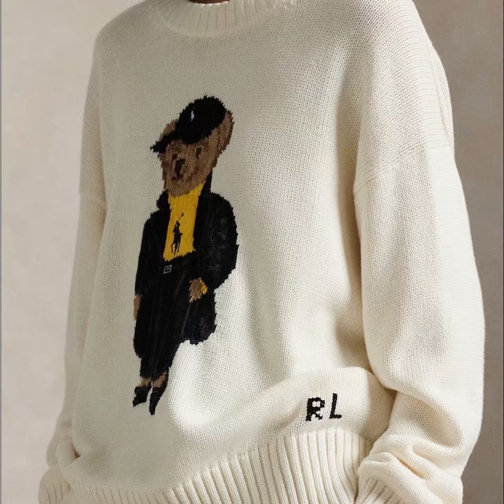 Polo Ralph Lauren Cream Sweater with Bear Motif - Picture 5 of 7